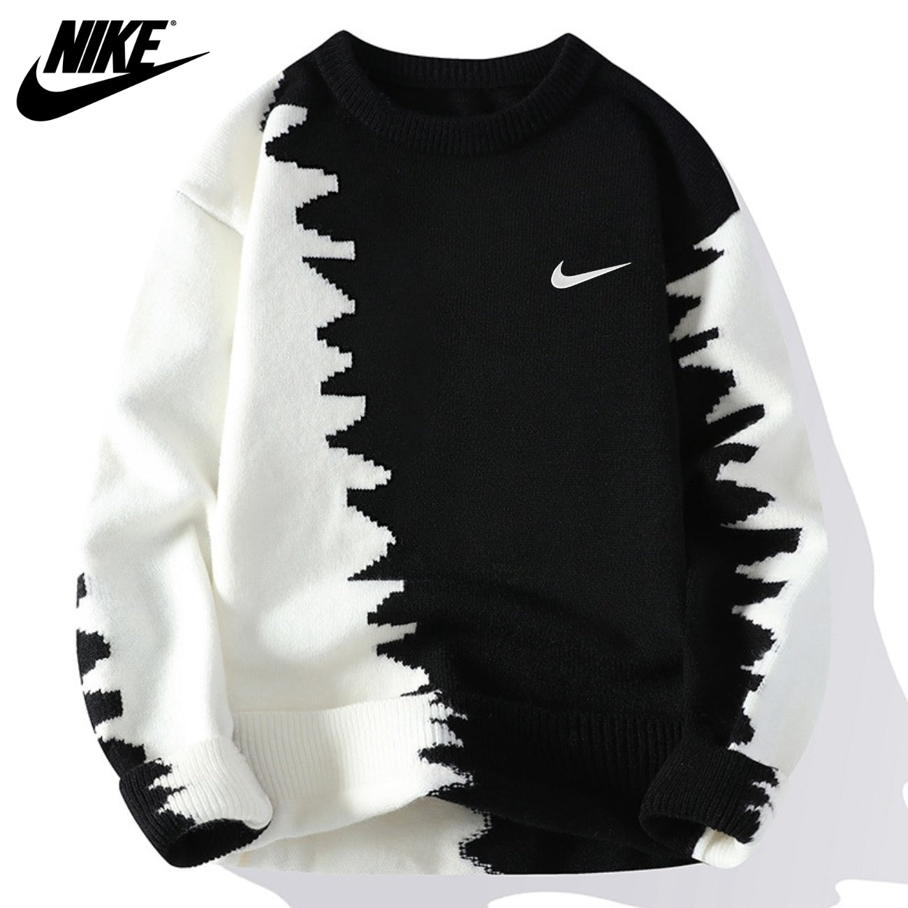 Pull en Maille Moderne à Motif Ondulé || VENTE DE LIQUIDATION