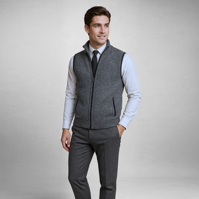 Henri™ | Gilet zippé en laine mélangée