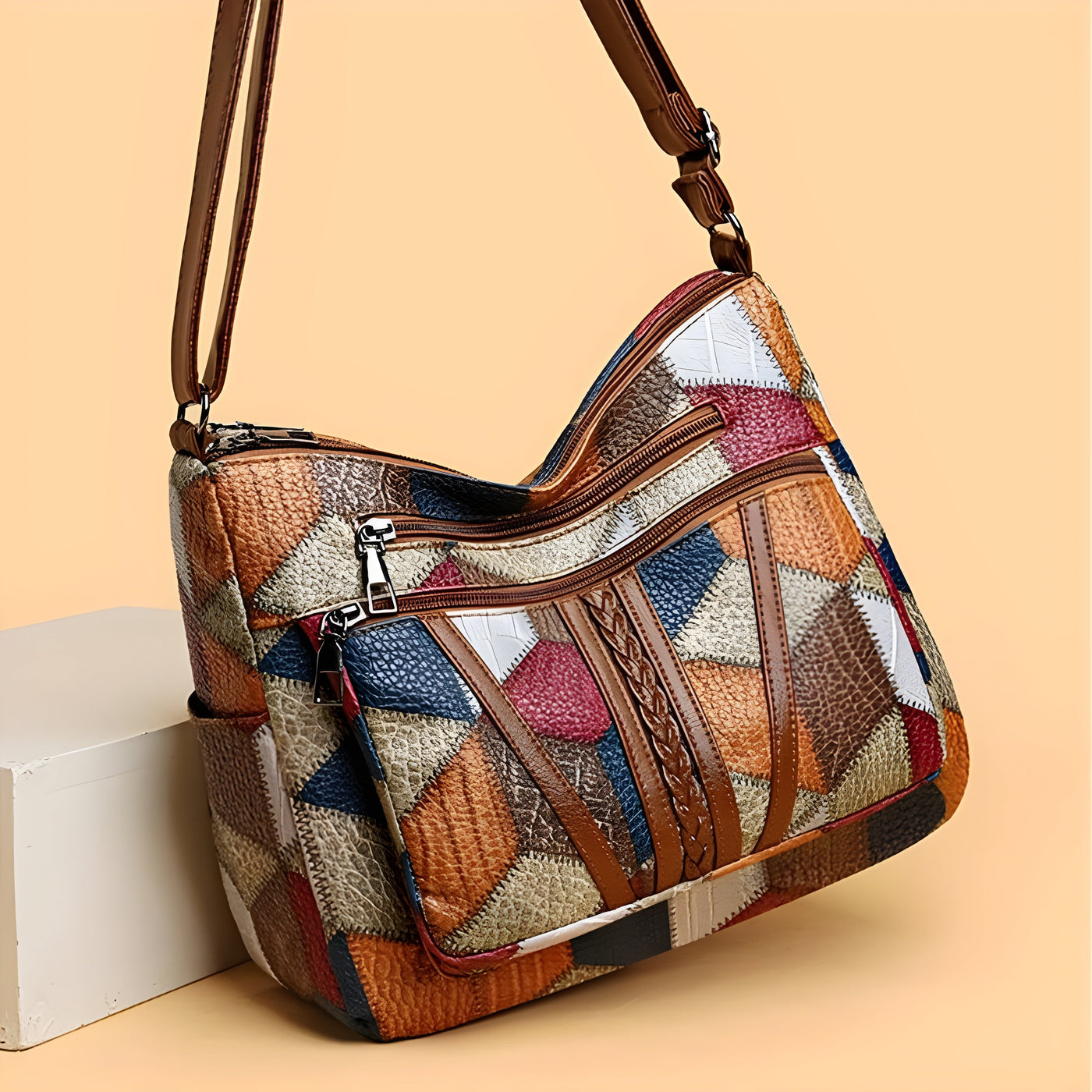 Navelle™ | Sac à main en cuir mosaïque